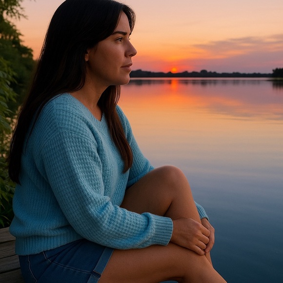 🩵Americana Eagle sky blue sweater size L pre loved - Picture 1 of 6
